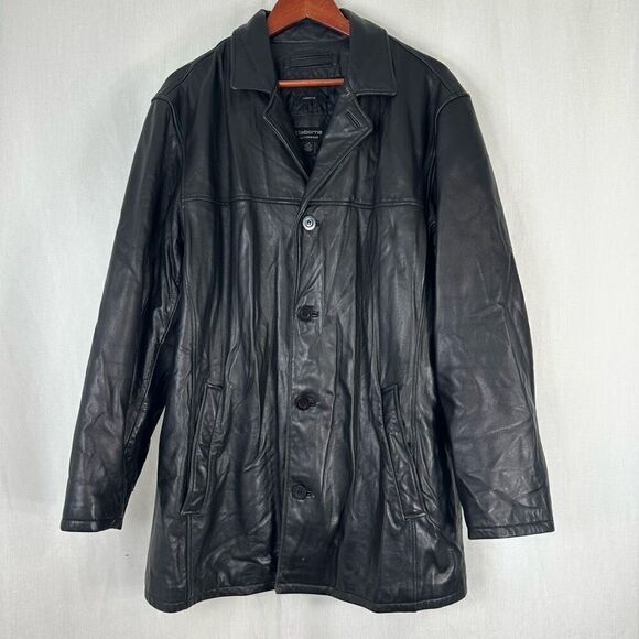 Claiborne Outerwear Lambskin Leather Jacket Mens Large Grunge Biker FLAWED - Picture 1 of 12
